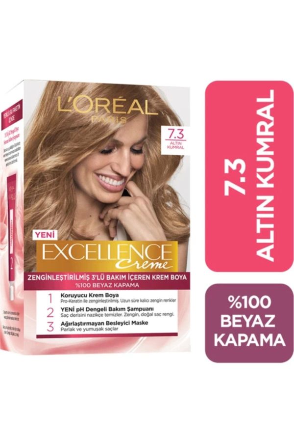 رنگ مو اورجینال برند L oreal paris مدل Excellence Creme Saç Boyası 73 کد 77671425 - Image 2