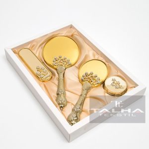 برس و شانه مو اورجینال برند Talha tekstil مدل Dörtlü Ayna Tarak Seti کد 86328429