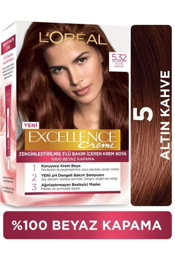 رنگ مو اورجینال برند L oreal paris مدل Excellence Creme Saç Boyası کد 32630255
