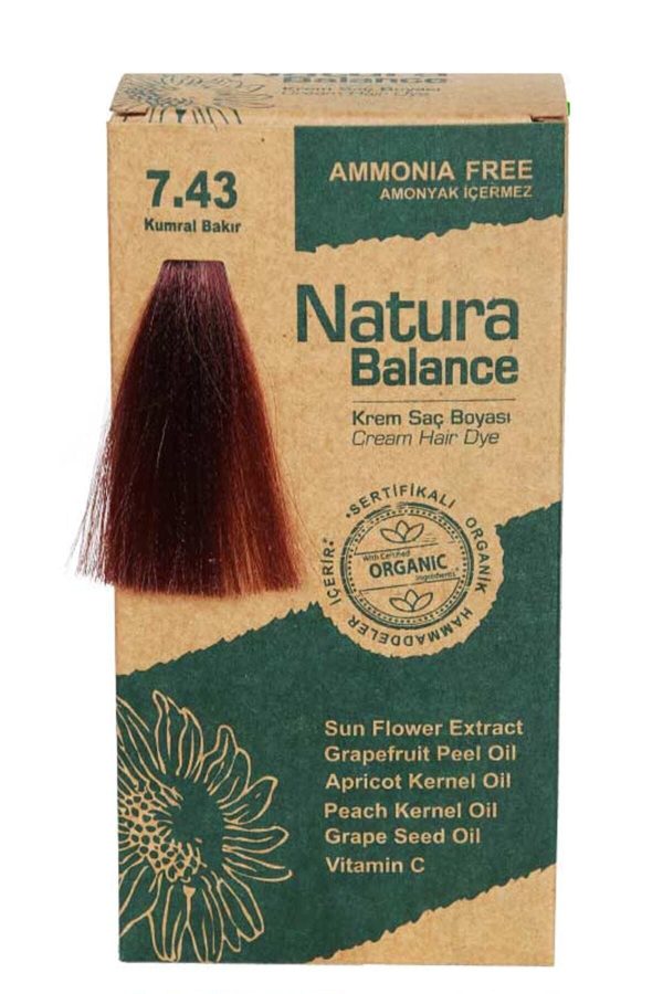 رنگ مو اورجینال برند Naturabalance مدل Organik Sertifikalı Kumral Bakır 743 کد 32941592