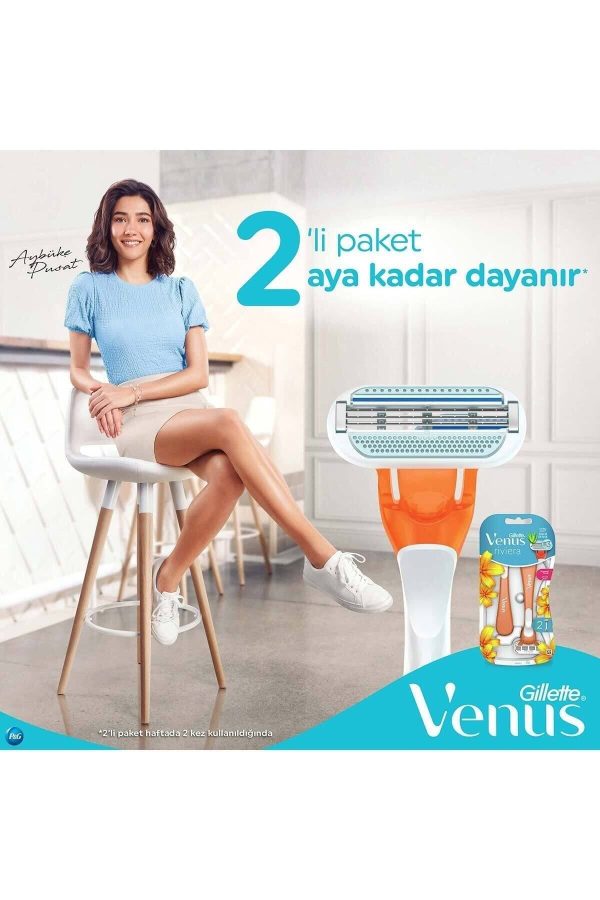 ژیلت و ریش تراش اورجینال برند Gillette venus مدل Venus Riviera Disposable Razor کد 805377009 - Image 3