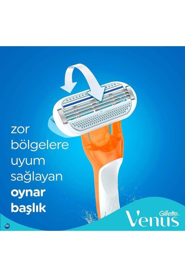 ژیلت و ریش تراش اورجینال برند Gillette venus مدل Venus Riviera Disposable Razor کد 805377009 - Image 6
