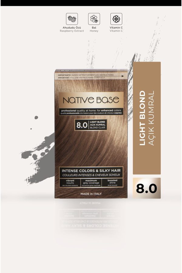 رنگ مو اورجینال برند Native base مدل 80 Açık Kumral کد 450938829