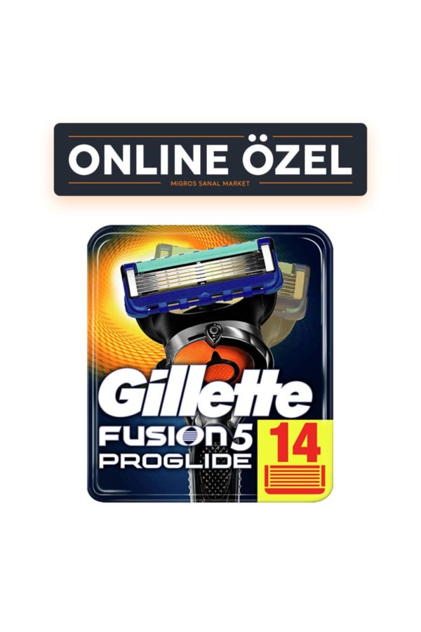 ژیلت و ریش تراش اورجینال برند Gillette مدل Fusion Proglide Manual Yedek 14'lü کد 81384054
