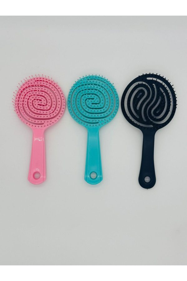 برس و شانه مو اورجینال برند Lady beauty مدل Three-Dimensional Oval Hair Brush 3-Pack کد 786220345