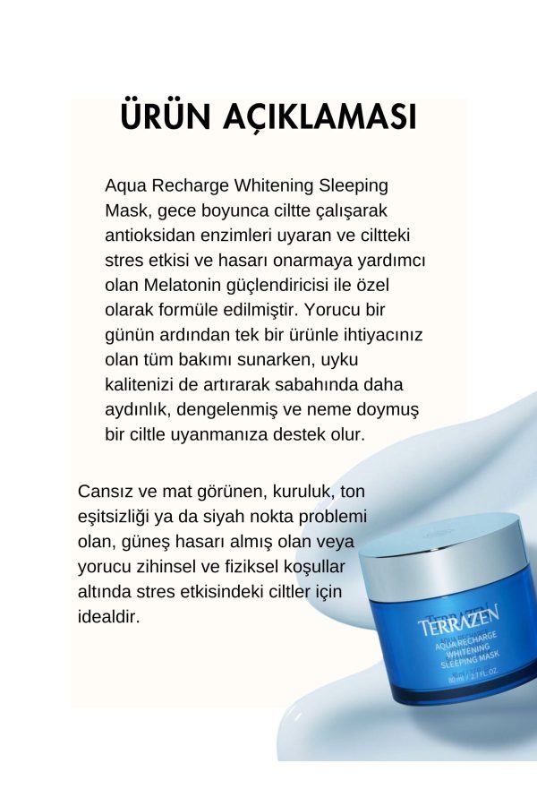 ماسک صورت اورجینال برند Terrazen مدل AQUA RECHARGE WHITENING SLEEPING MASK کد 800057906 - Image 3