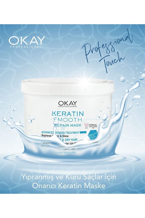 ماسک مو اورجینال برند Okayprofessionnel مدل Keratin Smooth Onarıcı Maske کد 4801021 - Image 3