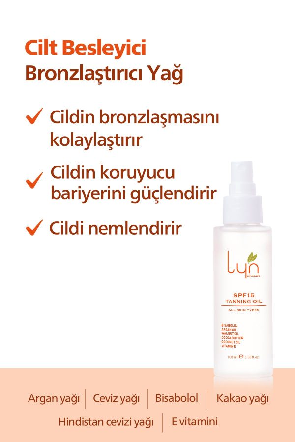 کرم برنز کننده اورجینال برند Lyn skincare مدل Bronzlaştırıcı Yağ Spf15 100ml کد 96855467 - Image 2