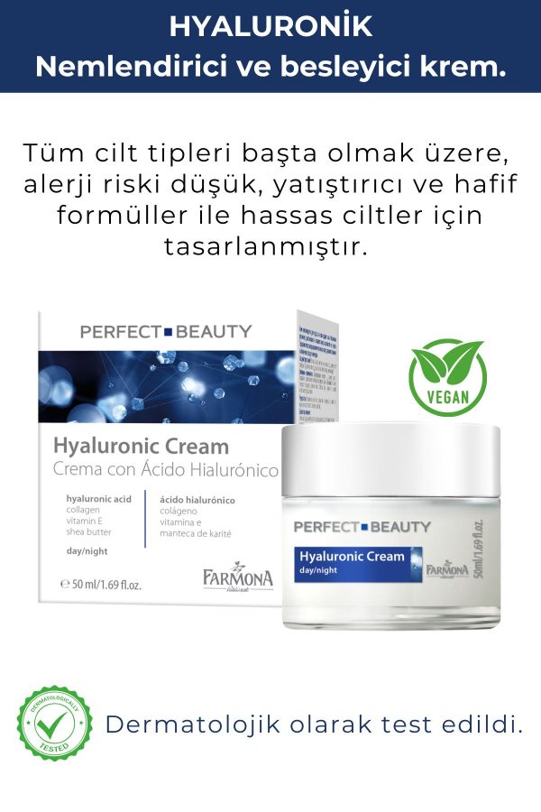 کرم صورت اورجینال برند Farmona مدل HYALURONIC KREM GECE/GÜNDÜZ کد 825826431 - Image 2