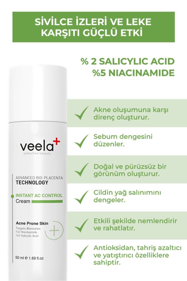 کرم صورت اورجینال برند Veela مدل Instant Ac Control Cream کد 380116710 - Image 2