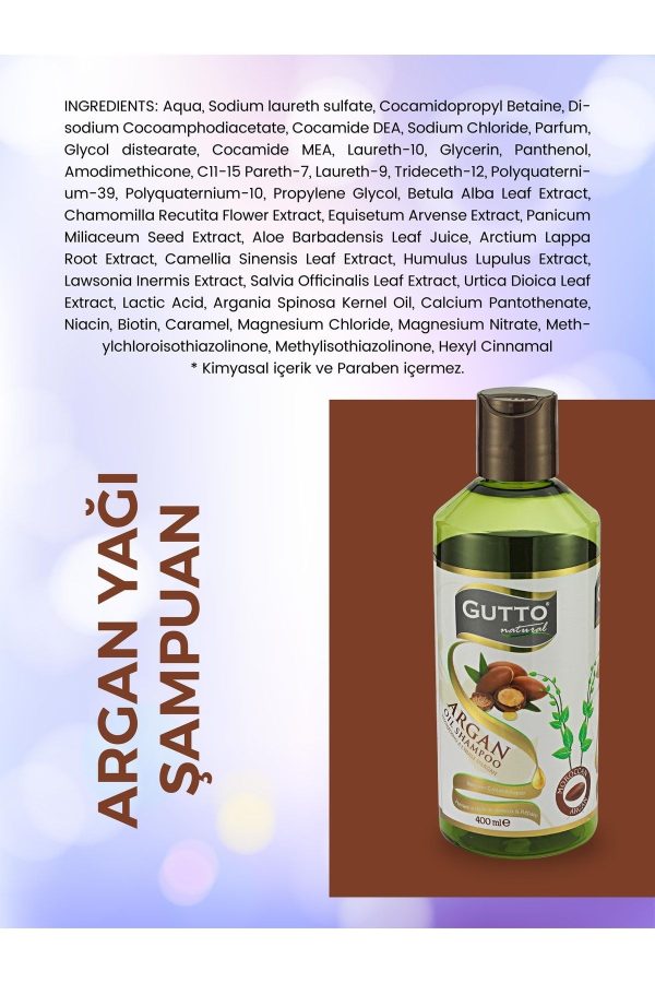 شامپو اورجینال برند Gutto natural مدل Natural Argan Yağı Şampuanı کد 7113138 - Image 2