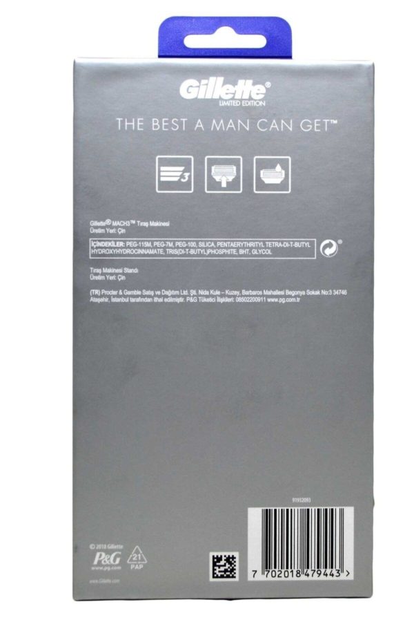 ژیلت و ریش تراش اورجینال برند Gillette مدل Mach3 1up کد 187605374 - Image 2