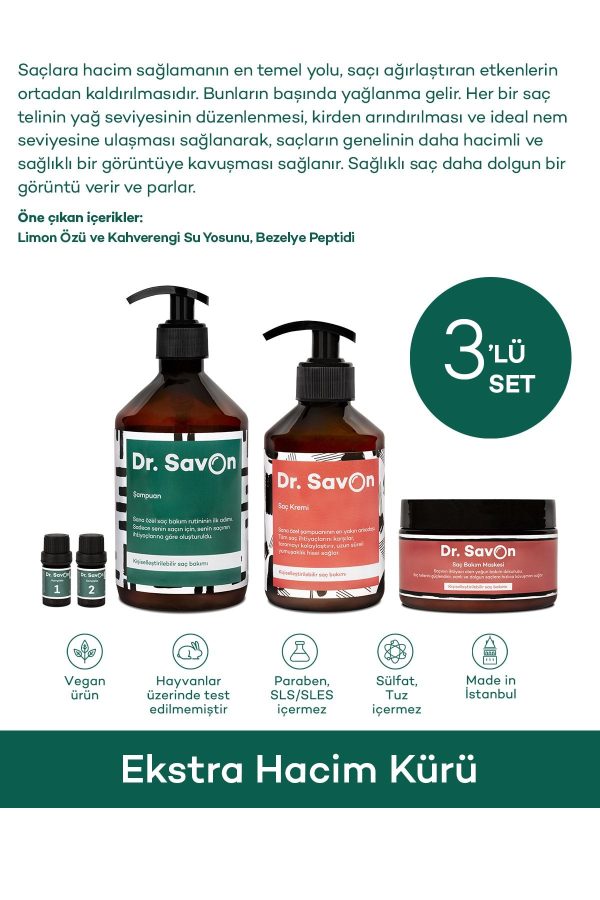 ست مراقبت از مو اورجینال برند Dr savon مدل Extra Volume Treatment Set 3-Piece کد 111550487 - Image 2