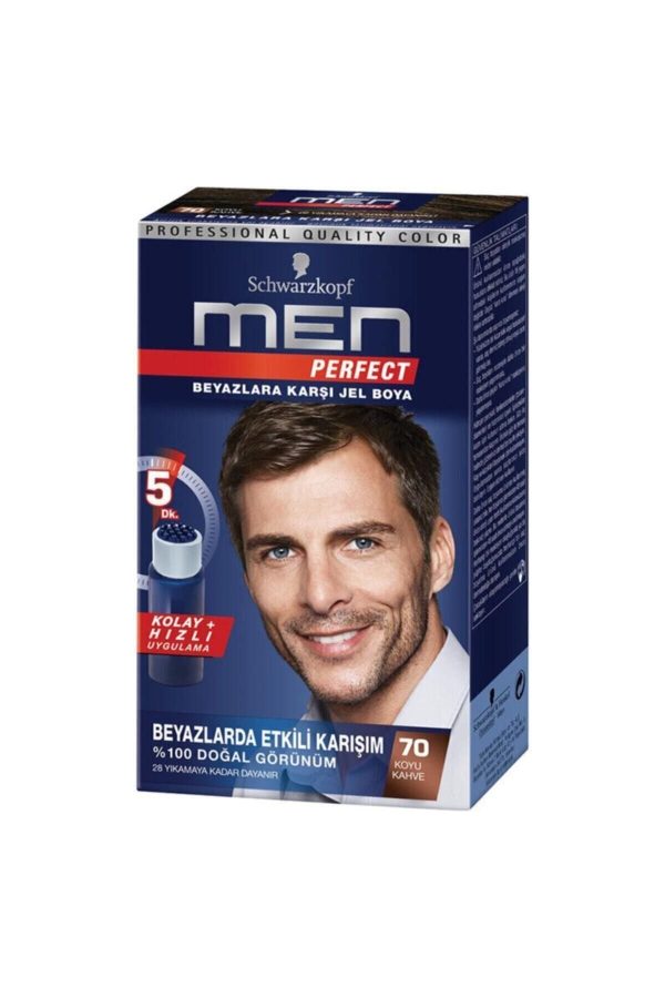 رنگ مو اورجینال برند Schwarzkopf men perfect مدل Men Perfect Saç Boyası No:70 کد 129890072 - Image 2