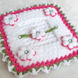 لیف و اسفنج حمام اورجینال برند Orgu lif مدل Knitted yarn crochet napkin holder کد 740630526