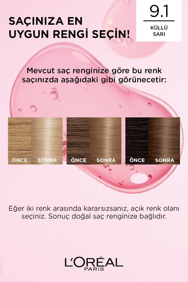 رنگ مو اورجینال برند L oreal paris مدل Excellence Creme Saç Boyası 91 کد 1262247 - Image 7