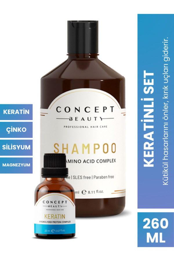 ست مراقبت از مو اورجینال برند Concept beauty مدل Keratin-magnezyum-çinko Özlü Tuzsuz-sülfatsız Doğal Şampuan کد 266878137
