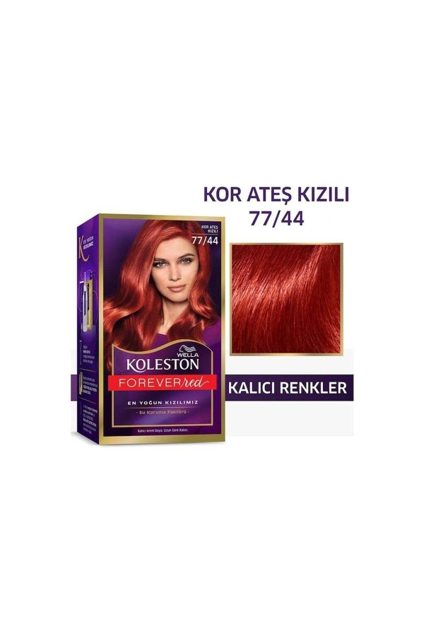 رنگ مو اورجینال برند Wella مدل Kor Ateşi Kızılı 77-44 کد 327866447