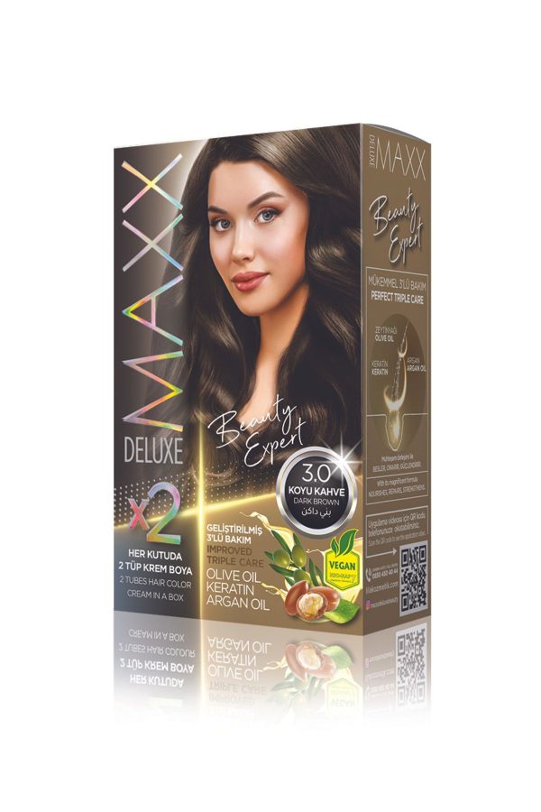 رنگ مو اورجینال برند Maxx deluxe مدل Keratinli Kalıcı Saç Boyası (2X50ML) کد 811031906