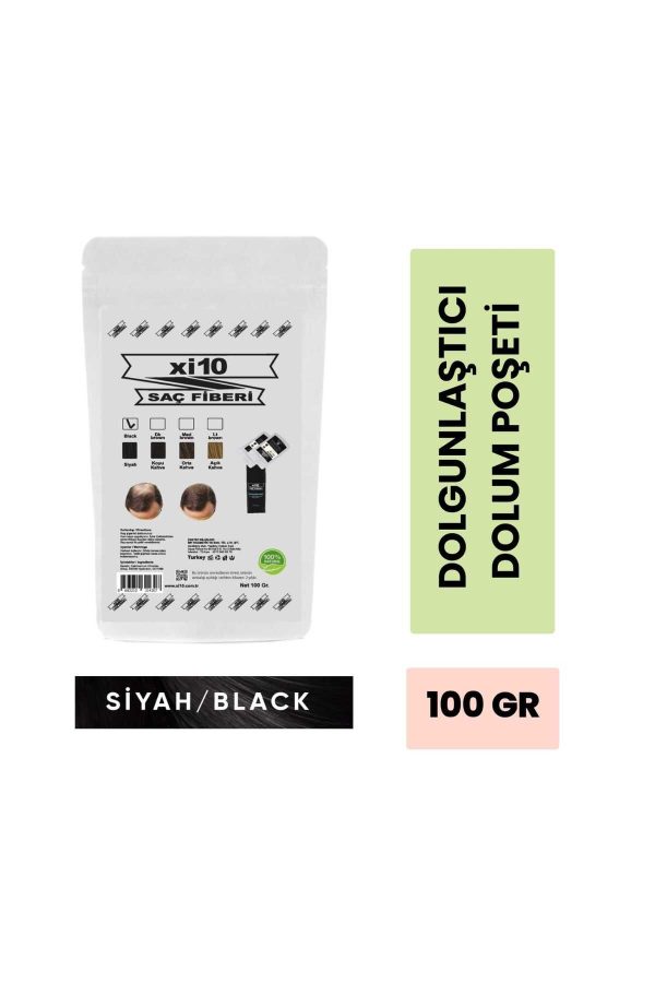 رنگ مو اورجینال برند Xi10 مدل Hair Fiber 100 gr Black کد 40072966