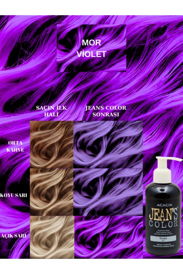 رنگ مو اورجینال برند Acacia مدل Jeans Color Saç Boyası Mor کد 31167568