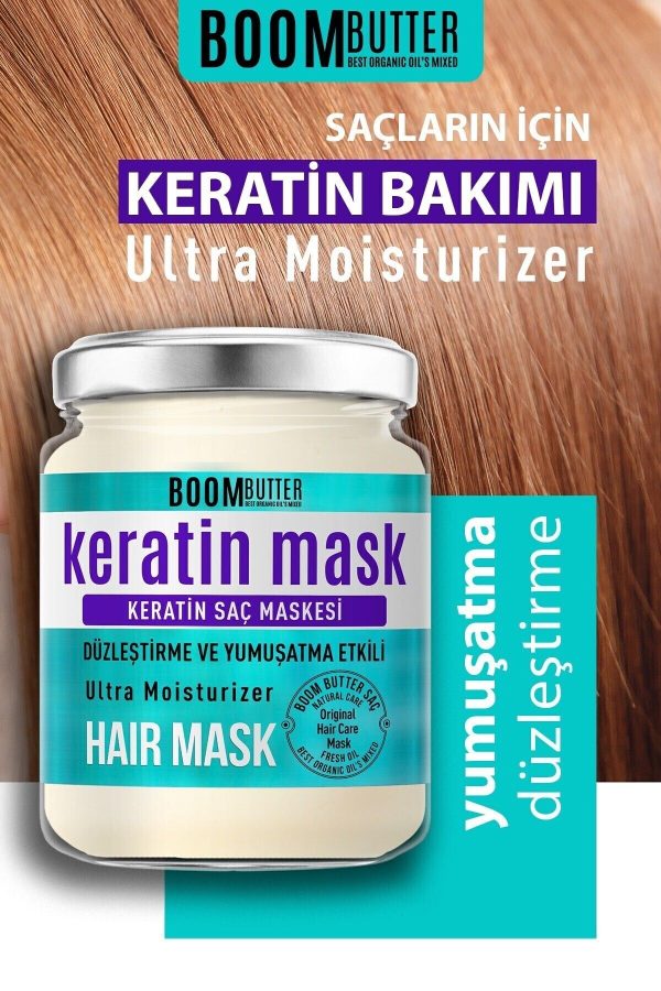 ماسک مو اورجینال برند Boom butter مدل Güçlendirici Onarıcı Keratin Saç Maskesi کد 129470434 - Image 2