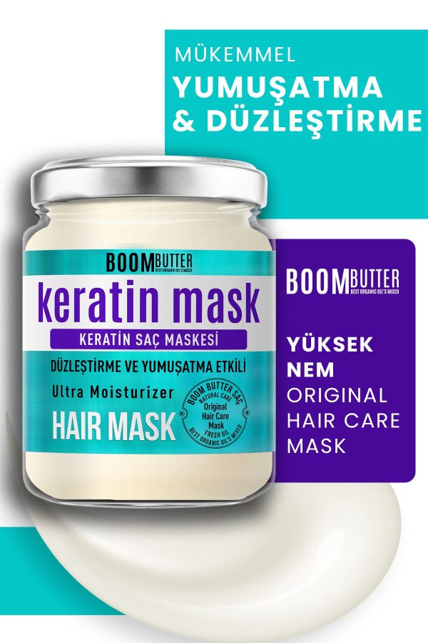 ماسک مو اورجینال برند Boom butter مدل Güçlendirici Onarıcı Keratin Saç Maskesi کد 129470434 - Image 3