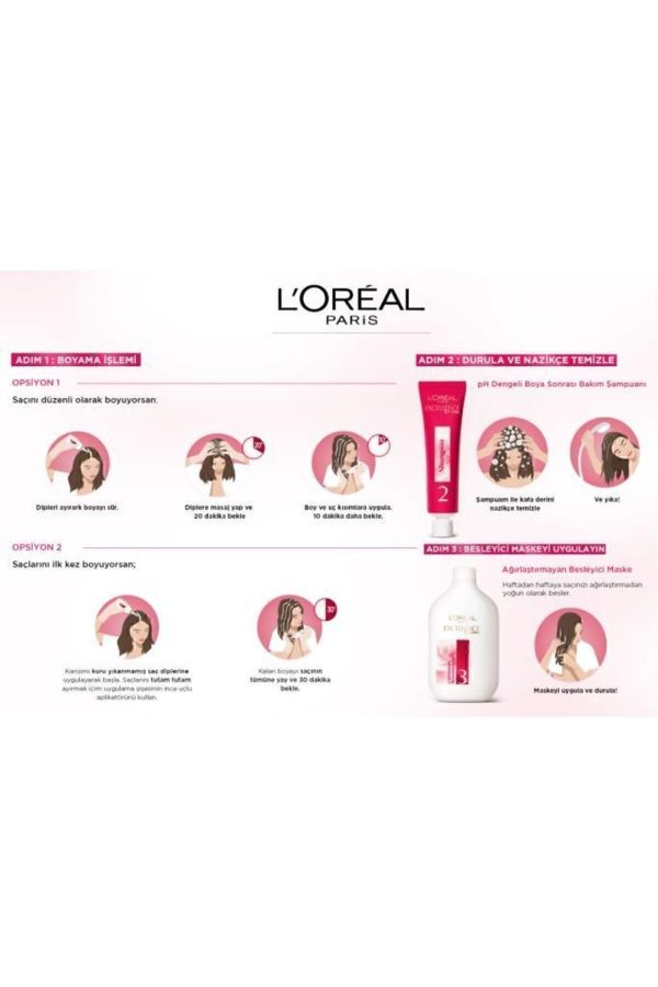 رنگ مو اورجینال برند L oreal paris مدل Excellence Creme Saç Boyası 101 کد 1262252 - Image 7