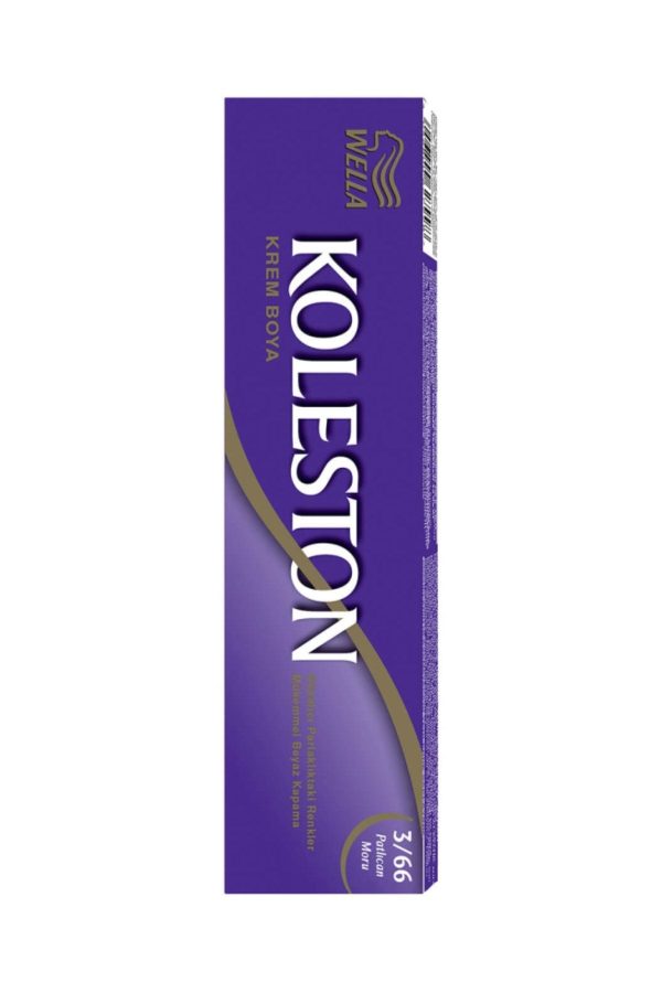 رنگ مو اورجینال برند Wella مدل Koleston Tüp Patlıcan Moru 3/66 کد 40537431
