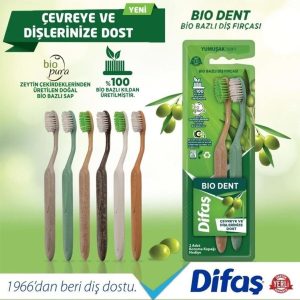 مسواک دستی اورجینال برند Difas مدل Bio-Based 2-Pack Soft Toothbrush کد 328070380