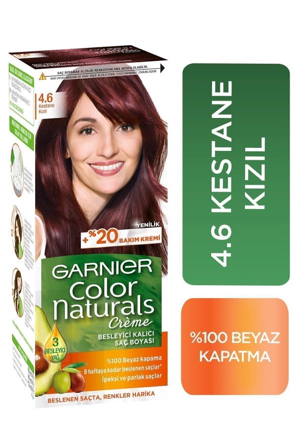 رنگ مو اورجینال برند Garnier مدل Kestane Kızıl (46) Saç Boyası کد 4701058