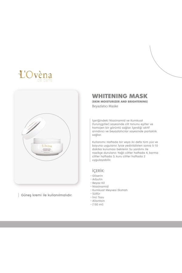 ماسک صورت اورجینال برند L ovena de paris مدل WHITENING MASK 150 ML کد 824327414 - Image 2