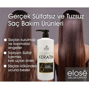 ست مراقبت از مو اورجینال برند Elose مدل Keratin Şampuan 1000ml X 2adet کد 74247998