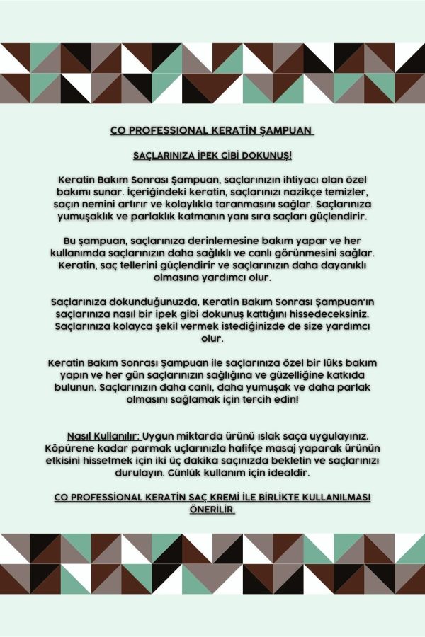 شامپو اورجینال برند Co professional مدل Keratin Bakım Sonrası Şampuanı 500ml کد 377441116 - Image 4