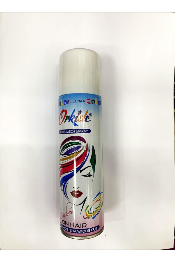 رنگ مو اورجینال برند Orkide مدل Metallic White Hair Spray 150ml کد 719134057