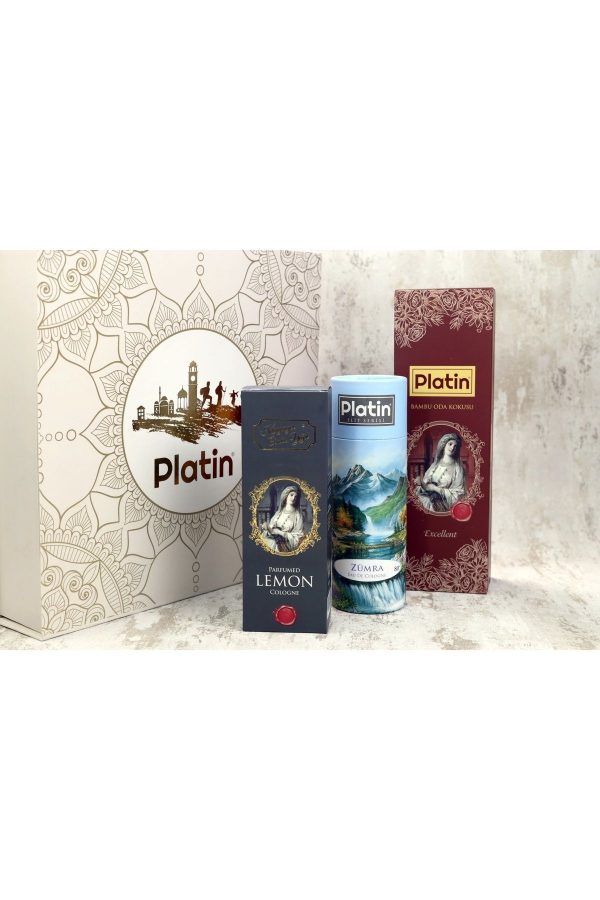 ادکلن اورجینال برند Platin kolonya parfum مدل 5'li Kolonya ve Bambu Seti کد 819034532 - Image 2