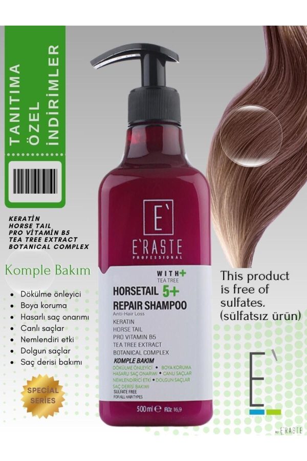شامپو اورجینال برند Eraste مدل 5+ Bakım Şamuanı 500ML کد 776482373