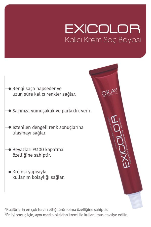 رنگ مو اورجینال برند Exicolor مدل Kalıcı Krem Saç Boyası کد 818431322 - Image 2