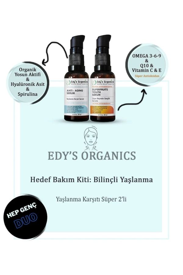 سرم پوست اورجینال برند Edy s organics مدل Youth Duo Anti-Aging Serum Set کد 640501831