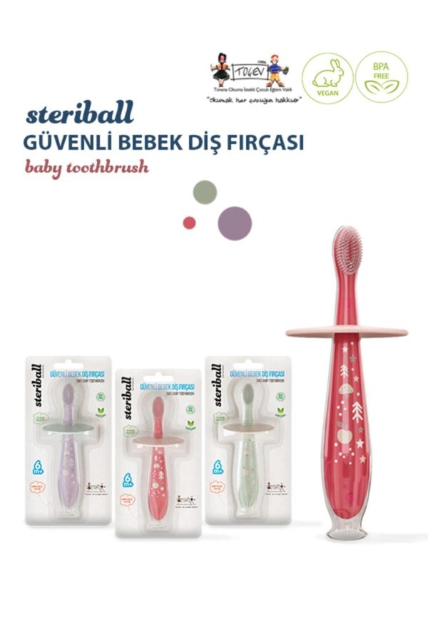 مسواک دستی اورجینال برند Steriball مدل Steriball Silikon Bebek Diş Fırçası کد 50138903 - Image 3