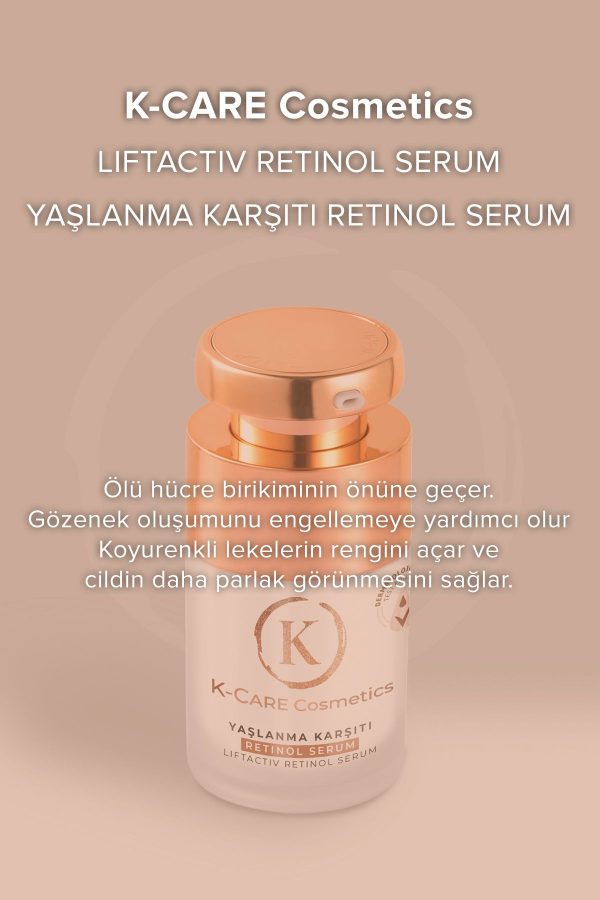 سرم پوست اورجینال برند K k care cosmetics مدل **RETINOL SERUM - ANTI-AGING** کد 799477987 - Image 3