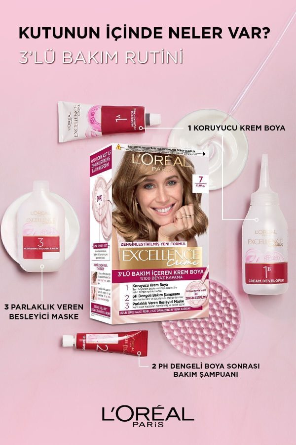 رنگ مو اورجینال برند L oreal paris مدل Excellence Creme Saç Boyası کد 1262246 - Image 4