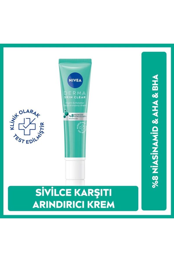 کرم صورت اورجینال برند Nivea مدل Derma Skin Clear Night Exfoliator کد 802952862
