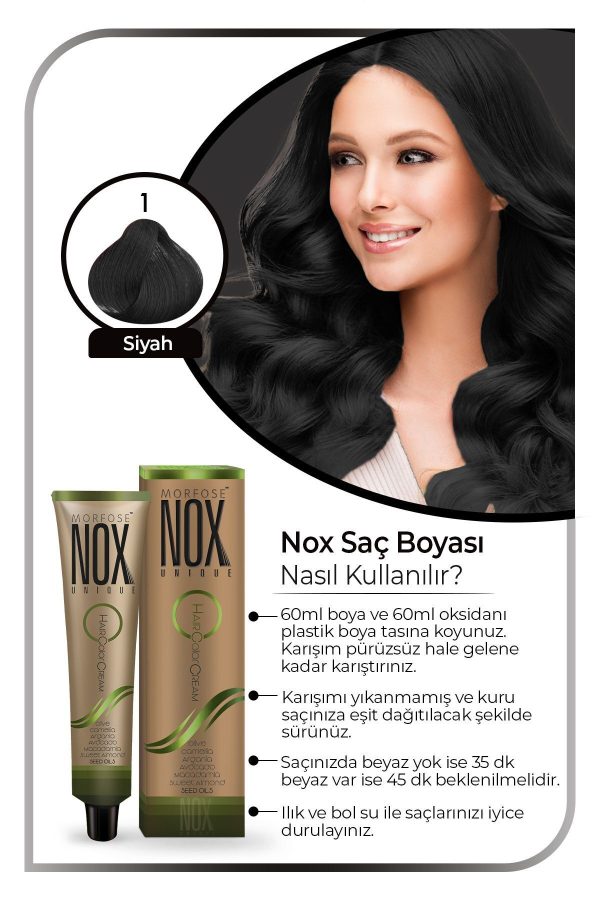 رنگ مو اورجینال برند Nox مدل Bitkisel Saç Boyası کد 732923403 - Image 3