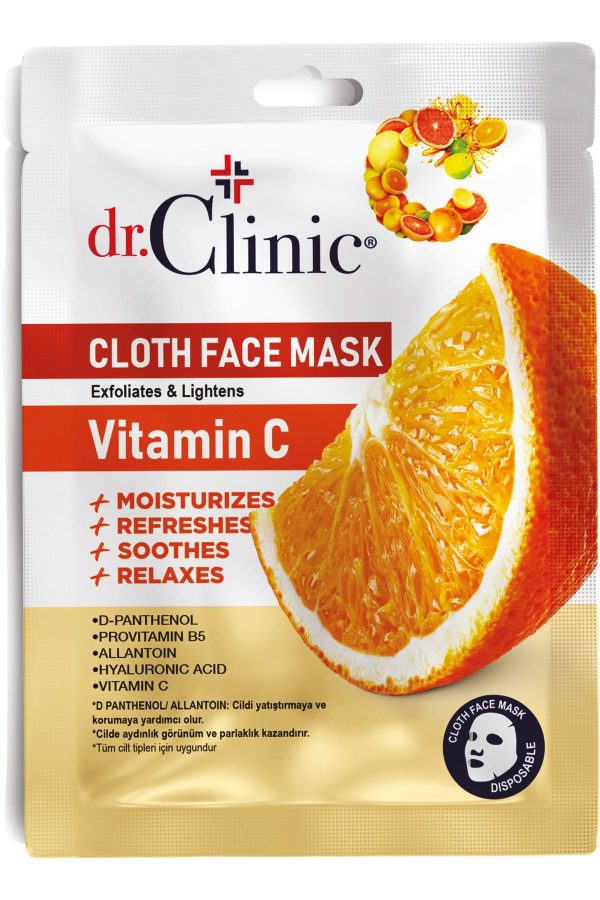 ماسک صورت اورجینال برند Dr clinic مدل Vitamin C Paper Mask کد 767206463
