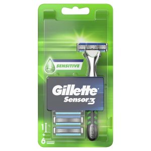 ژیلت و ریش تراش اورجینال برند Gillette مدل Sensor 3 H+6 Sensitive کد 737892672