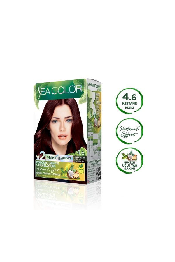 رنگ مو اورجینال برند Sea color مدل Natural Effect 46 Kestane Kızılı کد 183075725 - Image 2