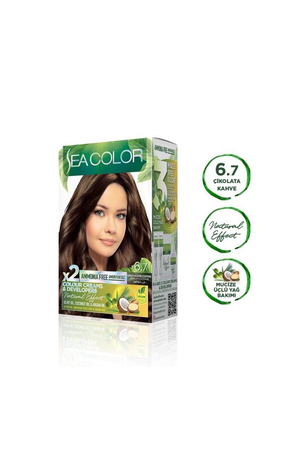 رنگ مو اورجینال برند Sea color مدل Natural Effect 67 Chocolate Coffee کد 239612607 - Image 2