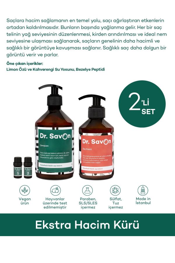 ویتامین مو اورجینال برند Dr savon مدل Extra Volume Treatment Set 2-Pack کد 111551462 - Image 2