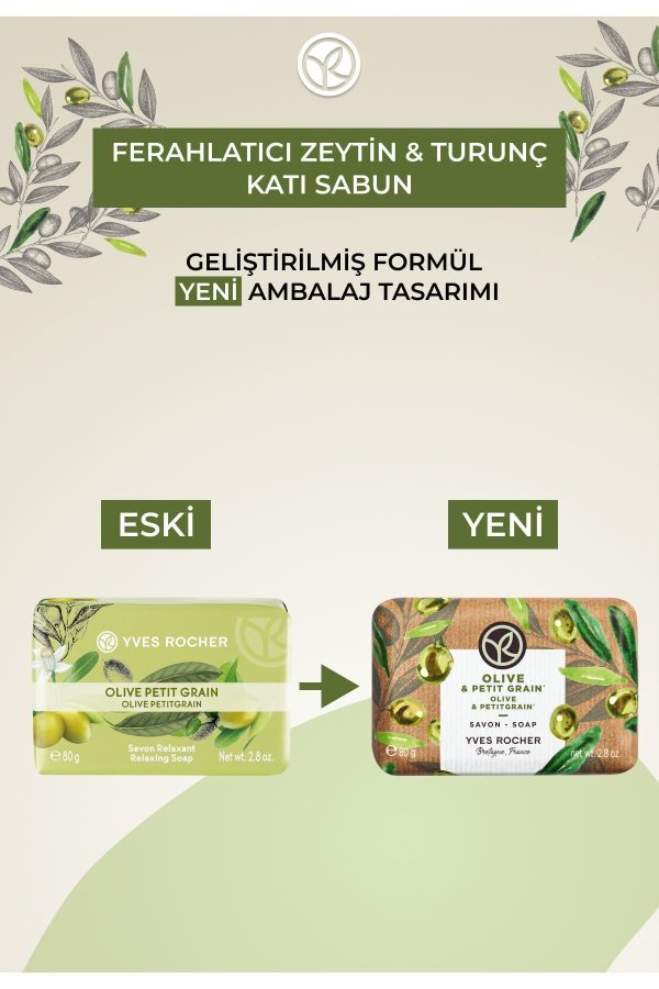 صابون جامد اورجینال برند Yves rocher مدل Ferahlatıcı Zeytin Turunç - 80g کد 810080981 - Image 2